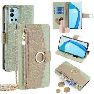 For OnePlus 9R Crossbody Litchi Texture Leather Phone Case(Green)