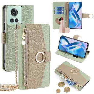 For OnePlus ACE / 10R Crossbody Litchi Texture Leather Phone Case(Green)