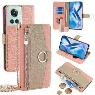 For OnePlus ACE / 10R Crossbody Litchi Texture Leather Phone Case(Pink)