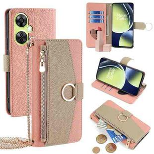 For OnePlus Nord CE 3 Lite  5G Crossbody Litchi Texture Leather Phone Case(Pink)