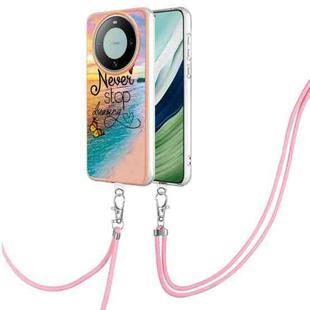 For Huawei Mate 60 Electroplating IMD TPU Phone Case with Lanyard(Dream Butterfly)