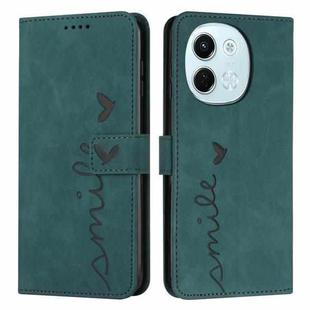 For Tecno Spark 30 5G Skin Feel Heart Embossed Leather Phone Case with Long Lanyard(Green)