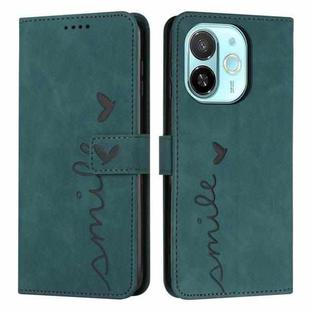 For Tecno Spark 30C 5G / Pop 9 5G Skin Feel Heart Embossed Leather Phone Case with Long Lanyard(Green)