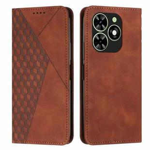 For Tecno Spark Go 2024 / POP 8 Diamond Splicing Skin Feel Magnetic Leather Phone Case(Brown)