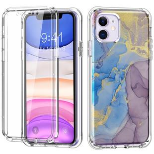 For iPhone 11 C Style Pattern PC + TPU + PET Screen Protection IMD Craft Case(Marble Gold Powder)