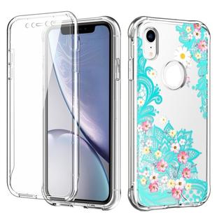 For iPhone 11 For iPhone XR C Style Pattern PC + TPU + PET Screen Protection IMD Craft Case(Lace Flower)