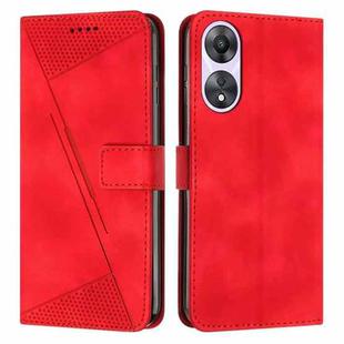 For OPPO A58 / A78 Dream Triangle Leather Phone Case with Long  Lanyard(Red)