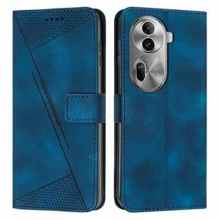 For OPPO Reno11 Pro Global Dream Triangle Leather Phone Case with Long  Lanyard(Blue)