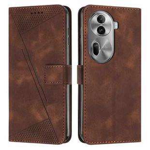 For OPPO Reno11 Pro Global Dream Triangle Leather Phone Case with Long  Lanyard(Brown)