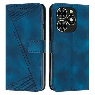 For Tecno Spark Go 2024 / POP 8 Dream Triangle Leather Phone Case with Long  Lanyard(Blue)