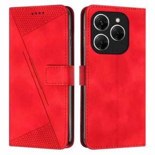 For Tecno Spark 20 Pro Dream Triangle Leather Phone Case with Long  Lanyard(Red)