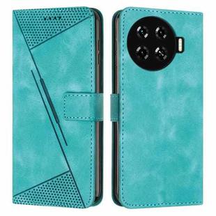 For Tecno Spark 20 Pro+ Dream Triangle Leather Phone Case with Long  Lanyard(Green)