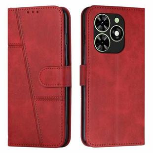 For Tecno Spark Go 2024 / POP 8 Stitching Calf Texture Buckle Leather Phone Case(Red)