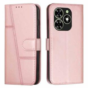 For Tecno Spark Go 2024 / POP 8 Stitching Calf Texture Buckle Leather Phone Case(Rose Gold)