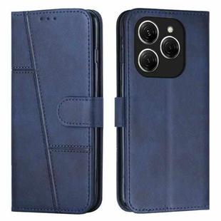 For Tecno Spark 20 Pro 5G Stitching Calf Texture Buckle Leather Phone Case(Blue)