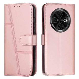 For Tecno Spark 30C Stitching Calf Texture Buckle Leather Phone Case(Rose Gold)