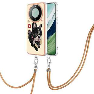 For Huawei Mate 60 Electroplating Dual-side IMD Phone Case with Lanyard(Lucky Dog)