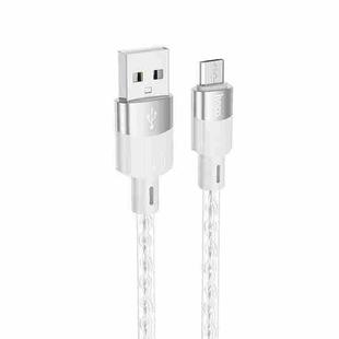 hoco X99 Crystal Junction 2.4A USB to Micro USB Silicone Charging Data Cable, Length:1m(Grey)