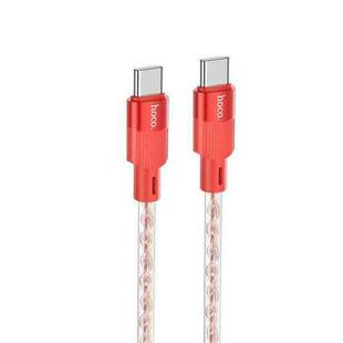 hoco X99 Crystal Junction 60W USB-C / Type-C to USB-C / Type-C Silicone Charging Data Cable, Length:1m(Red)