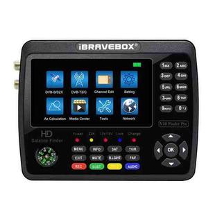 iBRAVEBOX V10 Finder Pro 4.3 inch Display Digital Satellite Meter Signal Finder, Support DVB-S/S2/S2X/T/T2/C, Plug Type:UK Plug(Black)