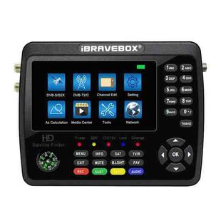 iBRAVEBOX V10 Finder Pro+ 4.3 inch Display Digital Satellite Meter Signal Finder, Support DVB-S/S2/S2X/T/T2/C AHD, Plug Type:UK Plug(Black)