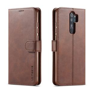 For Xiaomi Redmi 9 LC.IMEEKE Calf Texture Horizontal Flip Leather Case, with Holder & Card Slots & Wallet(Brown)