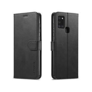 For Samsung Galaxy A21s LC.IMEEKE Calf Texture Horizontal Flip Leather Case, with Holder & Card Slots & Wallet(Black)