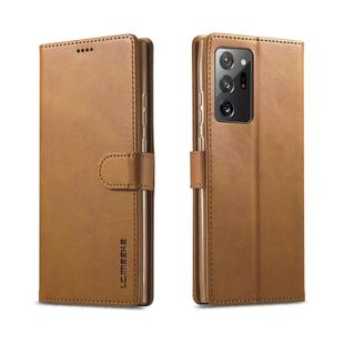 For Samsung Galaxy Note 20 Ultra LC.IMEEKE Calf Texture Horizontal Flip Leather Case, with Holder & Card Slots & Wallet(Yellow)