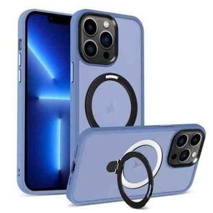 For iPhone 13 Pro MagSafe Holder Skin-feel PC Hybrid TPU Phone Case(Blue)
