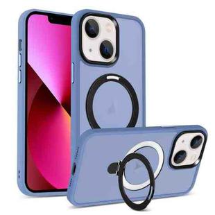 For iPhone 13 Skin-feel MagSafe Holder PC Hybrid TPU Phone Case(Blue)