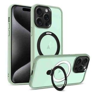 For iPhone 16 Pro Skin-feel MagSafe Holder PC Hybrid TPU Phone Case(Matcha Green)