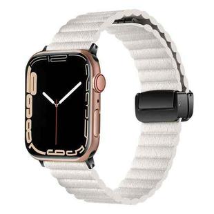 For Apple Watch Series 9 45mm Water Ripple Magnetic Folding Buckle Watch Band, Style: Bold Version(Starlight Color)