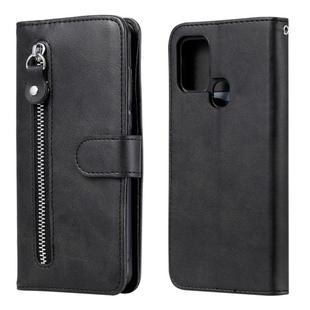 For Samsung Galaxy A21s Fashion Calf Texture Zipper Horizontal Flip Leather Case with Holder & Card Slots & Wallet(Black)