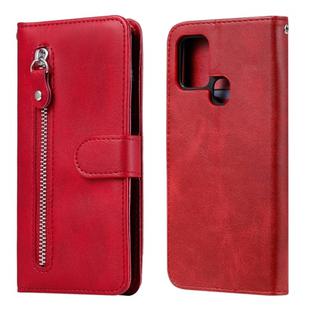 For Samsung Galaxy A21s Fashion Calf Texture Zipper Horizontal Flip Leather Case with Holder & Card Slots & Wallet(Red)
