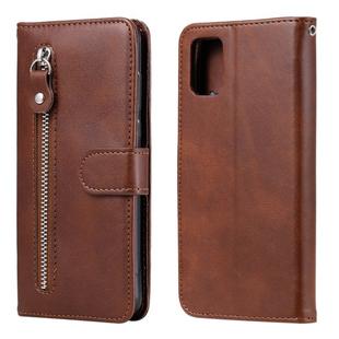 For Samsung Galaxy A31 Fashion Calf Texture Zipper Horizontal Flip Leather Case with Holder & Card Slots & Wallet(Brown)