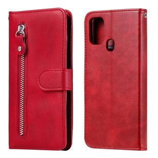 For Samsung Galaxy M31 Fashion Calf Texture Zipper Horizontal Flip Leather Case with Holder & Card Slots & Wallet(Red)