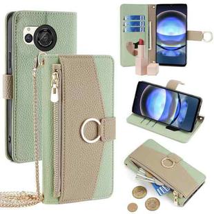 For Sharp Aquos R8 SH-52D Crossbody Litchi Texture Leather Phone Case(Green)