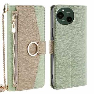 For Sharp Aquos R9 Crossbody Litchi Texture Leather Phone Case(Green)