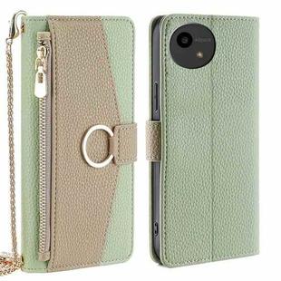 For Sharp Aquos wish4 Crossbody Litchi Texture Leather Phone Case(Green)