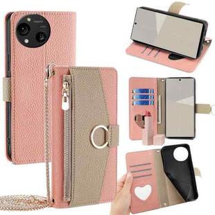 For Sharp Aquos R10 Crossbody Litchi Texture Leather Phone Case(Pink)