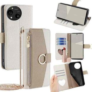 For Sharp Aquos R10 Crossbody Litchi Texture Leather Phone Case(White)