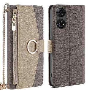 For ZTE Anshin Family Crossbody Litchi Texture Leather Phone Case(Grey)