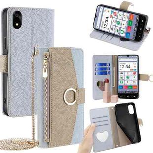 For ZTE Kantan Sumaho 4 A402ZT Crossbody Litchi Texture Leather Phone Case(Blue)