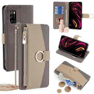 For Rakuten Big S Crossbody Litchi Texture Leather Phone Case(Grey)