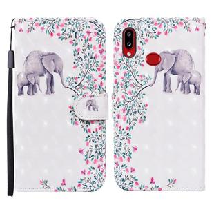 For Samsung Galaxy A10s Colored Drawing Pattern Horizontal Flip Leather Case with Holder & Card Slots & Wallet(Flower Elephant)