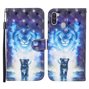 For Samsung Galaxy A11 / M11 Colored Drawing Pattern Horizontal Flip Leather Case with Holder & Card Slots & Wallet(Lion)