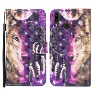 For Samsung Galaxy A20 / A30 Colored Drawing Pattern Horizontal Flip Leather Case with Holder & Card Slots & Wallet(Wind Chime Wolf)