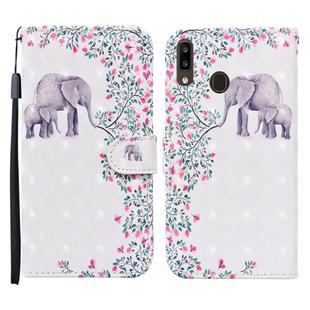 For Samsung Galaxy A20e / A10e Colored Drawing Pattern Horizontal Flip Leather Case with Holder & Card Slots & Wallet(Flower Elephant)