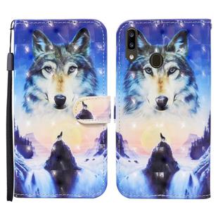 For Samsung Galaxy A40 Colored Drawing Pattern Horizontal Flip Leather Case with Holder & Card Slots & Wallet(Sunrise Wolf)
