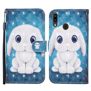 For Samsung Galaxy A40 Colored Drawing Pattern Horizontal Flip Leather Case with Holder & Card Slots & Wallet(Rabbit)